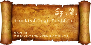 Szentiványi Miklós névjegykártya